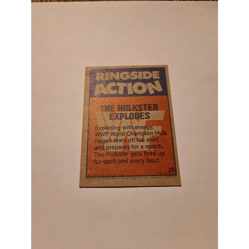 1987 Topps WWF Hulk Hogan #26 The Hulkster Explodes Wrestling Card Titan Sports